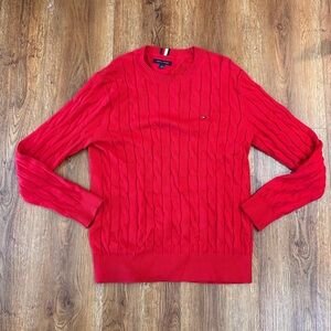Tommy Hilfiger men’s pullover knitted sweater red size large crew neck dress top